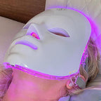 Aurenza Shop Kahuna Red Therapy Facial Mask massager with red LED lights for facial skin therapy and rejuvenation.