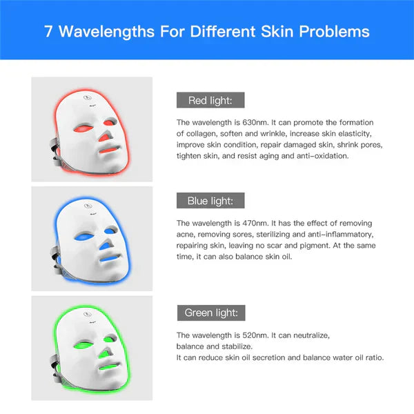 Aurenza Shop Kahuna Red Therapy Facial Mask massager with red LED lights, designed for facial skin rejuvenation and relaxation.