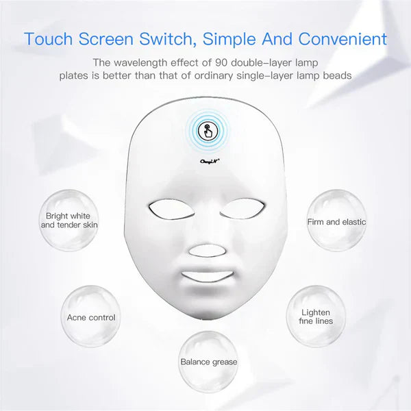 Aurenza Shop Kahuna Red Therapy Facial Mask massager with red light therapy device for skin rejuvenation and facial massage.