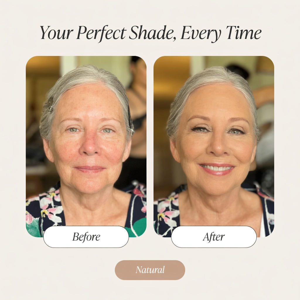 Aurenza Shop Color Changing Foundation Stick™️ in a sleek container, with the stick partially extended showing the product's shade.