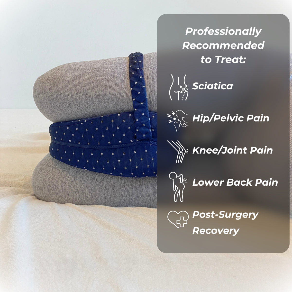 Aurenza Shop alignment pillow with ergonomic design, soft fabric cover, and supportive shape for neck and back alignment.