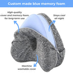 Aurenza Shop alignment pillow with ergonomic design, soft fabric cover, and contoured shape for comfortable neck and spine support.