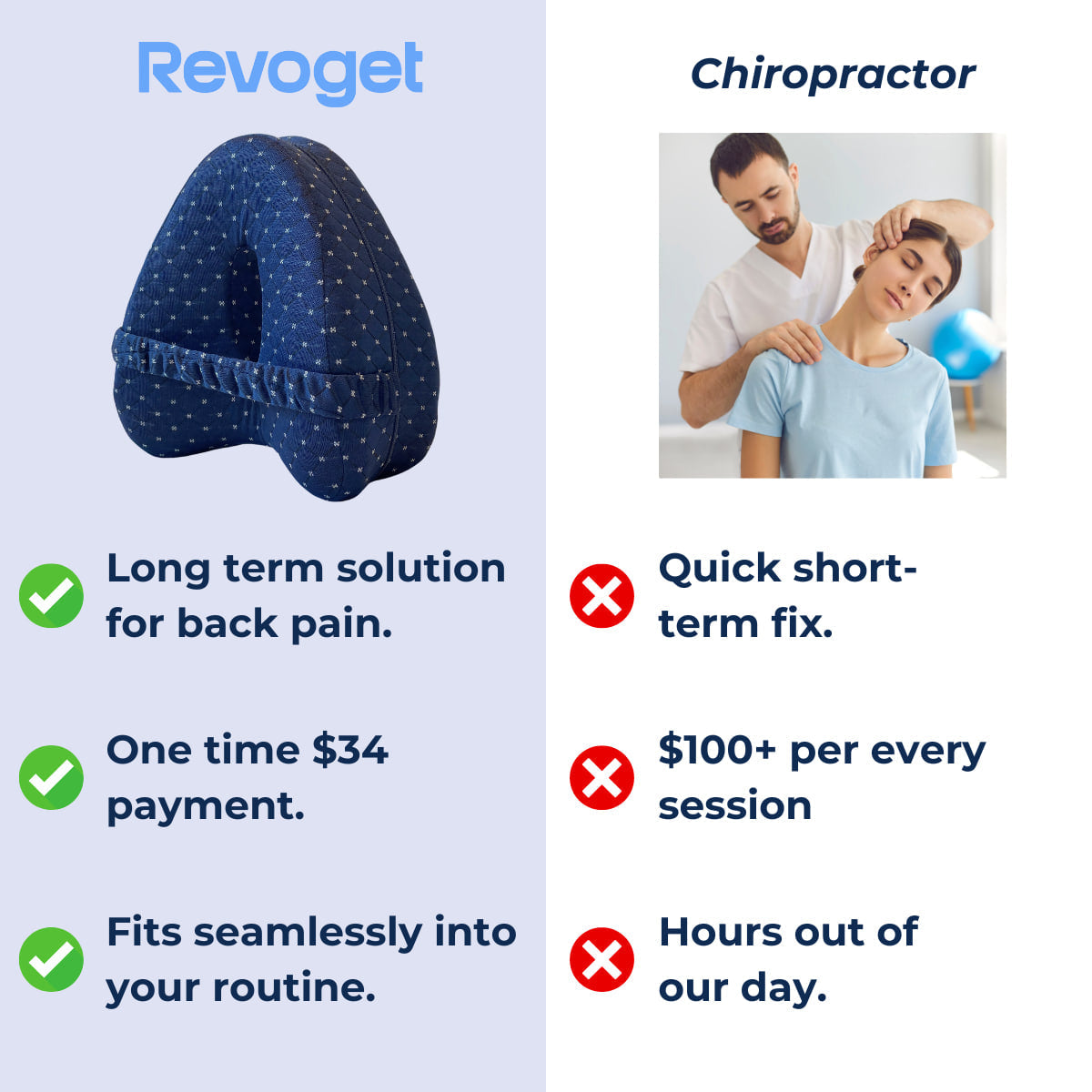 Aurenza Shop alignment pillow with soft fabric cover, designed for neck and shoulder support during rest or sleep.