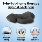 Aurenza Therava™ 3-in-1 neck massager with adjustable settings for at-home neck pain relief and muscle relaxation.