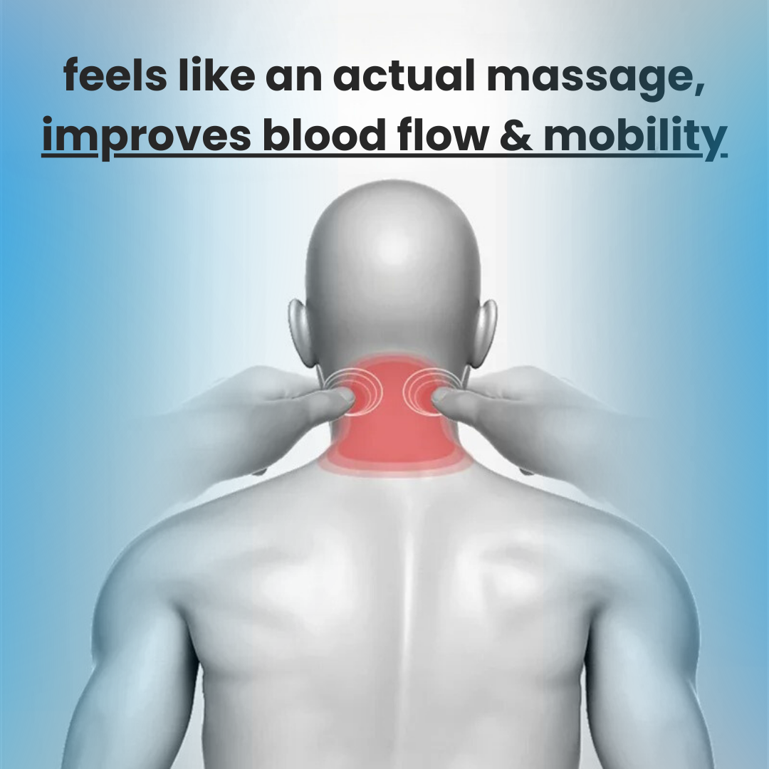Aurenza Therava™ 3-in-1 Neck Massager providing a realistic massage experience to improve blood flow and mobility.