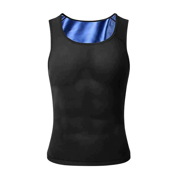 Men's slim fit Gynecomastia compression tank top by Aurenza Shop, showing the sleek design and smooth fabric fit.