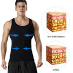 Men's SlimZ Gynecomastia Compression Tank Top by Aurenza Shop, showing a fitted black tank top designed to reduce chest bulge.
