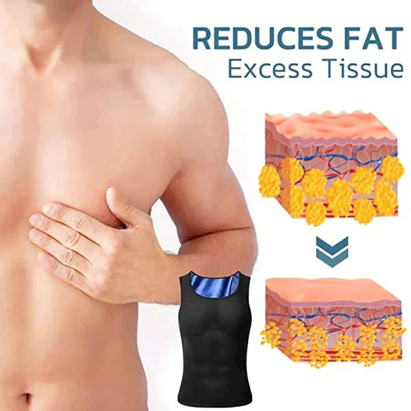A man wearing the MenSlimZ Gynecomastia Compression Tank Top by Aurenza Shop, designed to flatten the chest area.