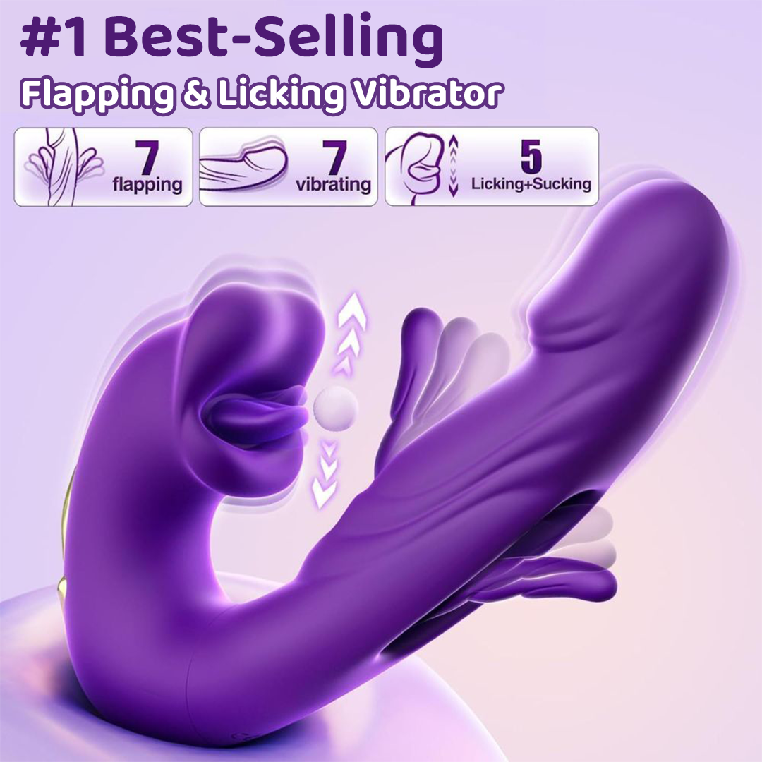 Aurenza Shop 2026 Upgraded Luvora™ 4-in-1 flapping and licking vibrator, featuring sleek design and multiple stimulation modes.