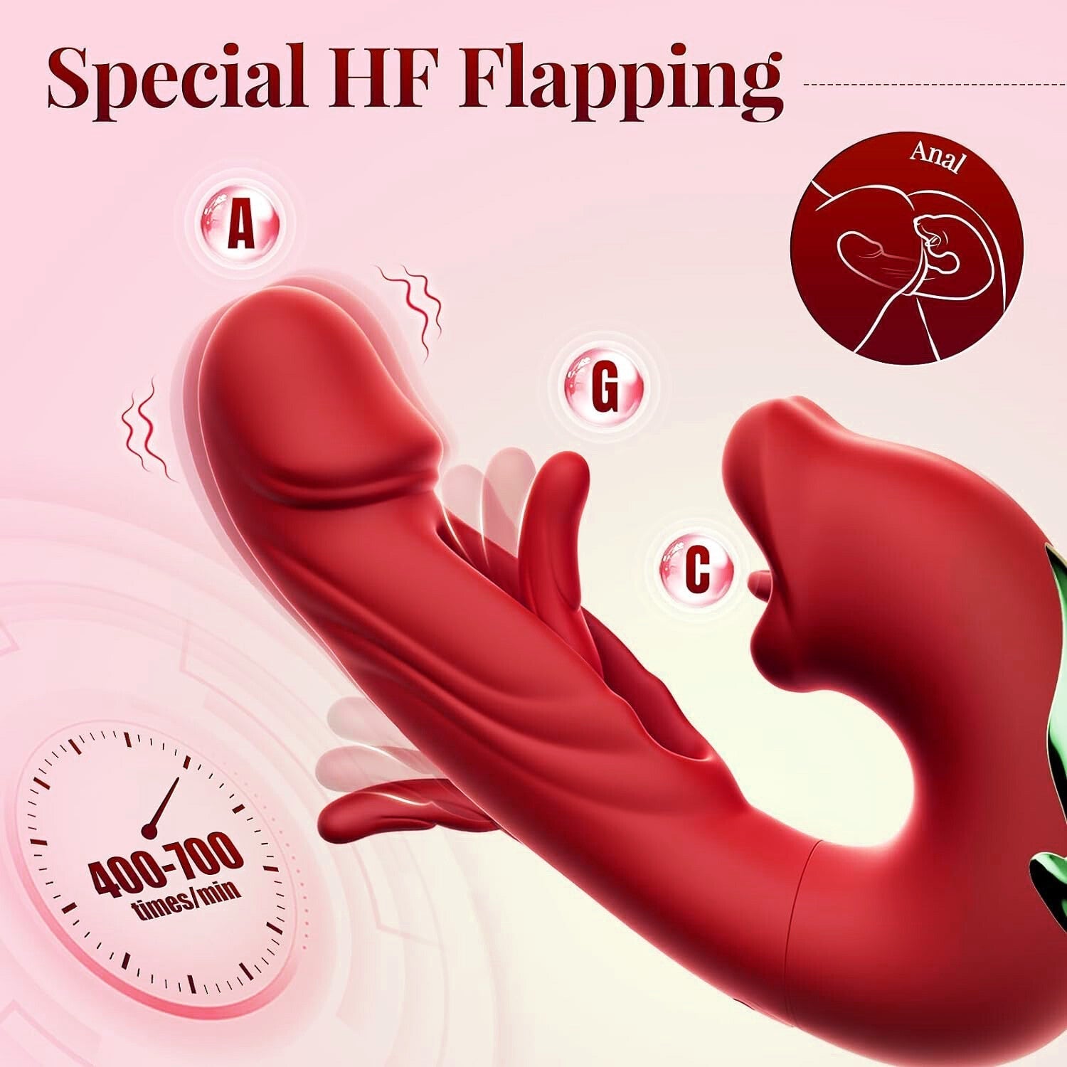Aurenza Shop Luvora 2026 upgraded 4-in-1 vibrating and licking vibrator with sleek design and flexible attachments.