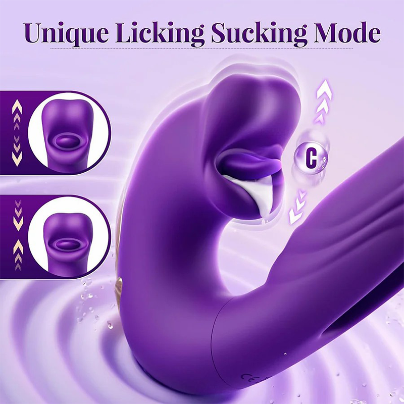 Aurenza Shop Luvora™ 2026 upgraded 4-in-1 flapping and licking vibrator, featuring sleek design and multiple vibrating modes.