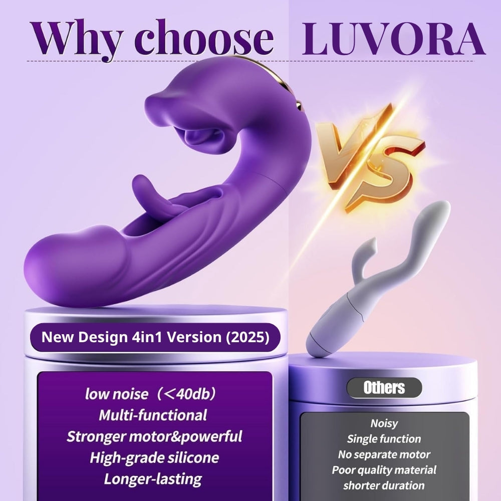 Aurenza Shop 2026 Upgraded Luvora™ 4-in-1 flapping and licking vibrator in sleek design, shown in close-up on a white background.