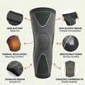 Aurenza Shop non-slip compression knee sleeve for running and gym support, shown in black with a snug fit around the knee.
