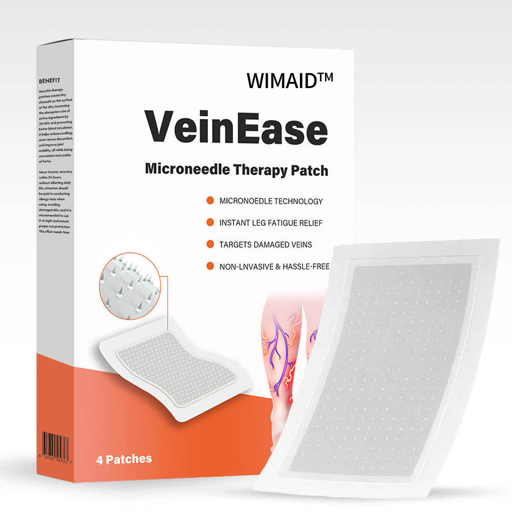 A skin VeinEase Microneedle Therapy Patch by Aurenza Shop applied to the skin for vein treatment.