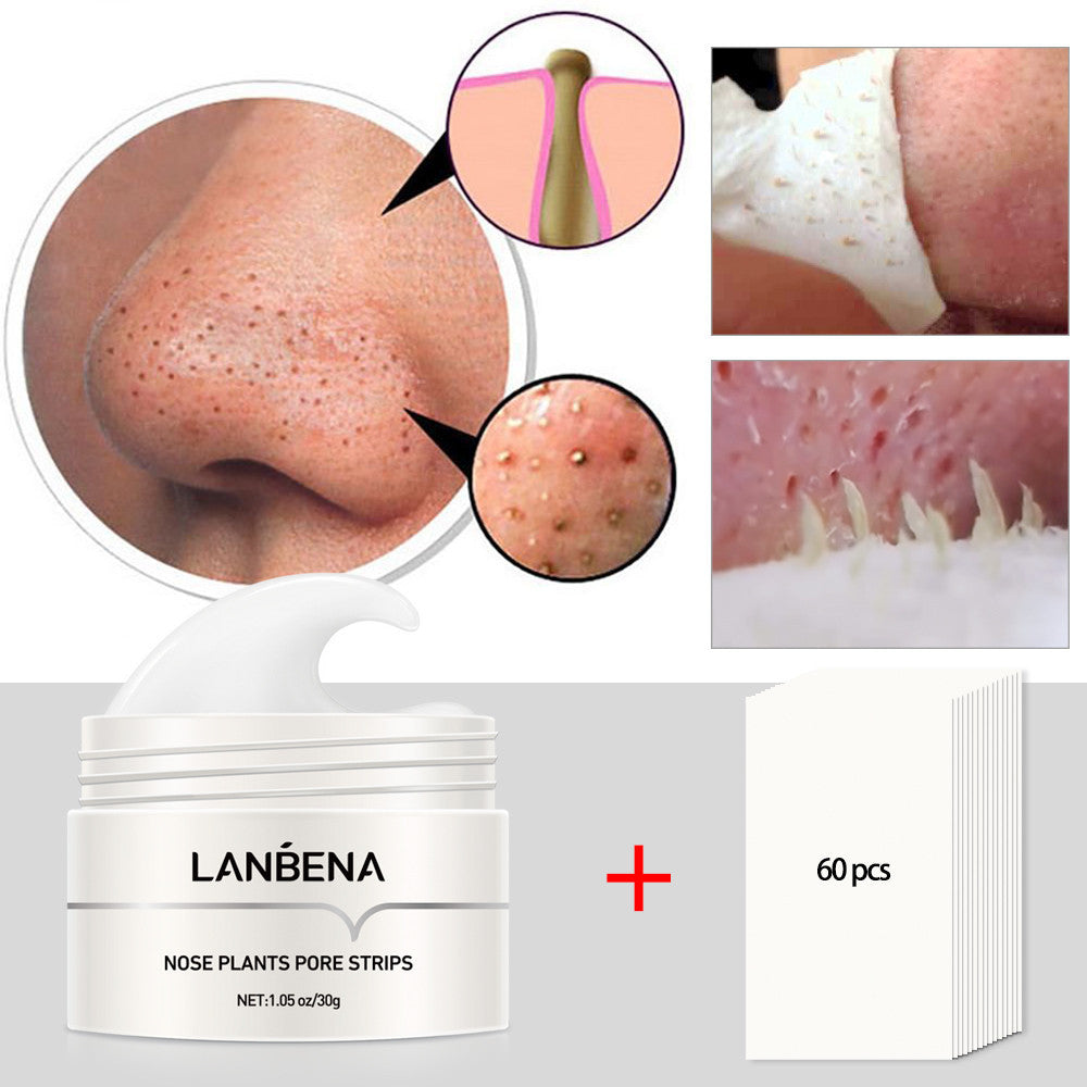 Aurenza Shop Nose Plants Pore Strips for skincare, showing two strips with clear adhesive side and charcoal-infused surface for blackhead removal