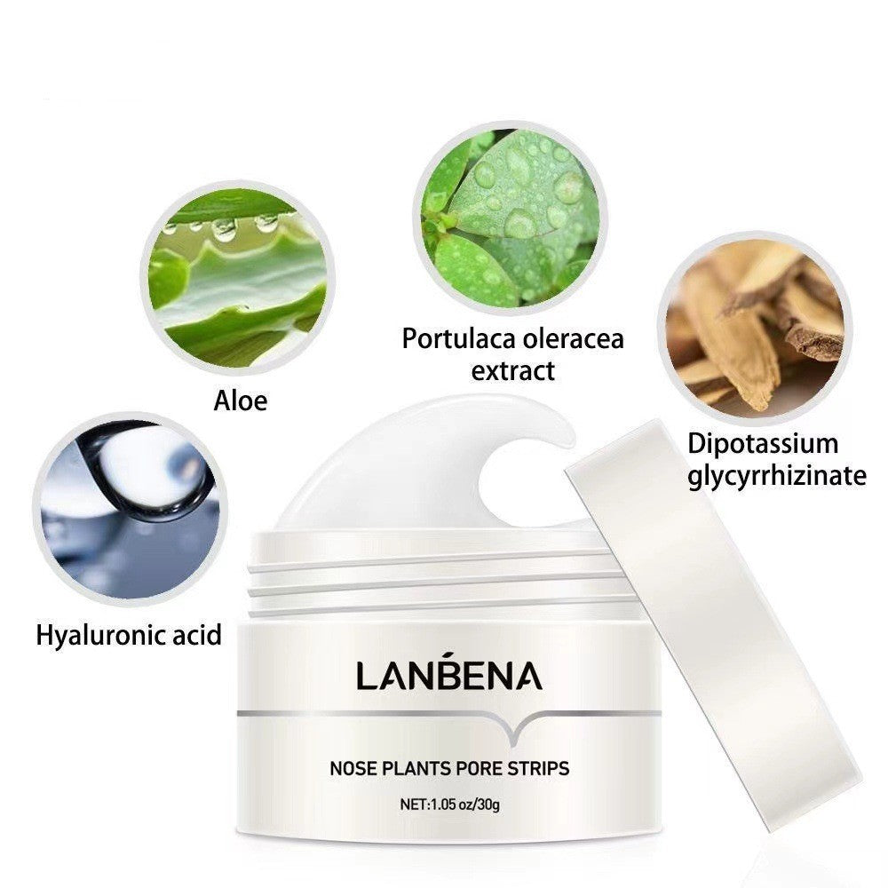 Aurenza Shop Nose Plants Pore Strips for skincare, showing strips with blackheads and clear skin on a person's nose.