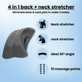 Aurenza Therava™ 4-in-1 back and neck stretcher in black, designed to relieve tension and improve posture.