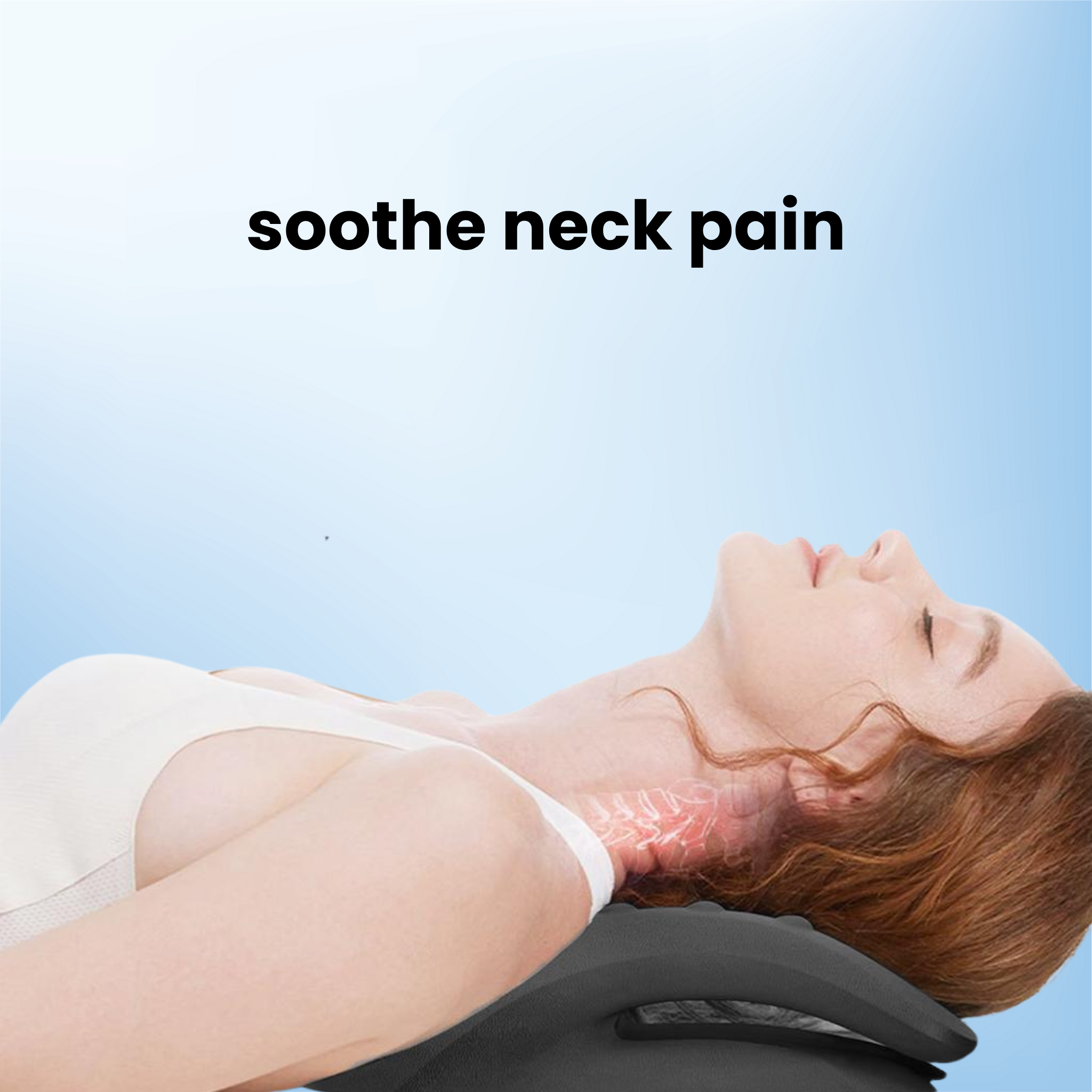 Black Therava™ 4-in-1 back and neck stretcher by Aurenza Shop, showing adjustable design for spinal and neck relief.