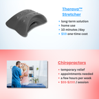 Therava™ Stretcher by Aurenza Shop shown alongside chiropractors, highlighting its ergonomic design for spinal and muscle relaxation.