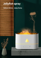 HumidiFire™ portable humidifier by Aurenza Shop, showing a sleek design with mist output and control panel in a modern setting.