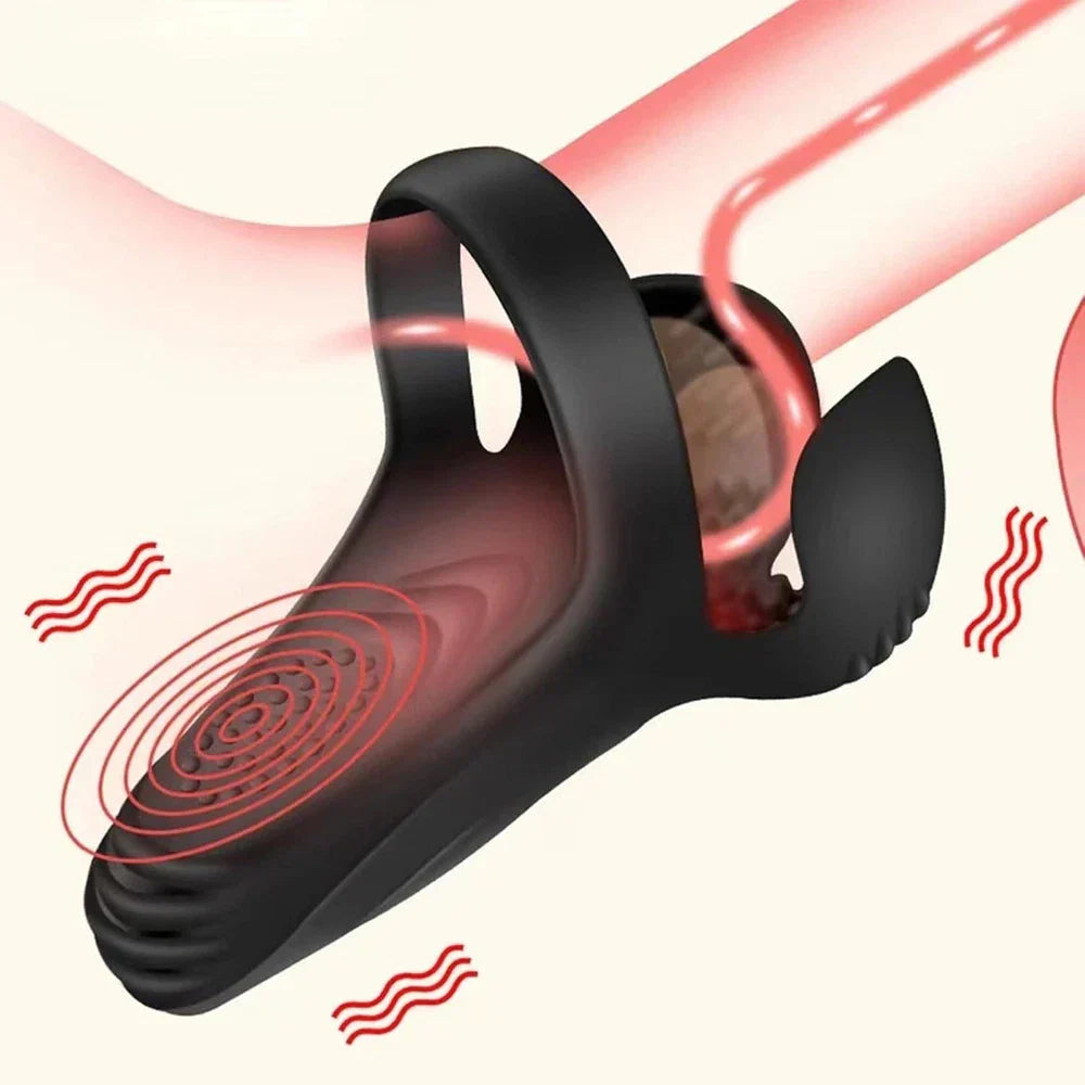 Mens Silicone Ring Resonance Electric Massager