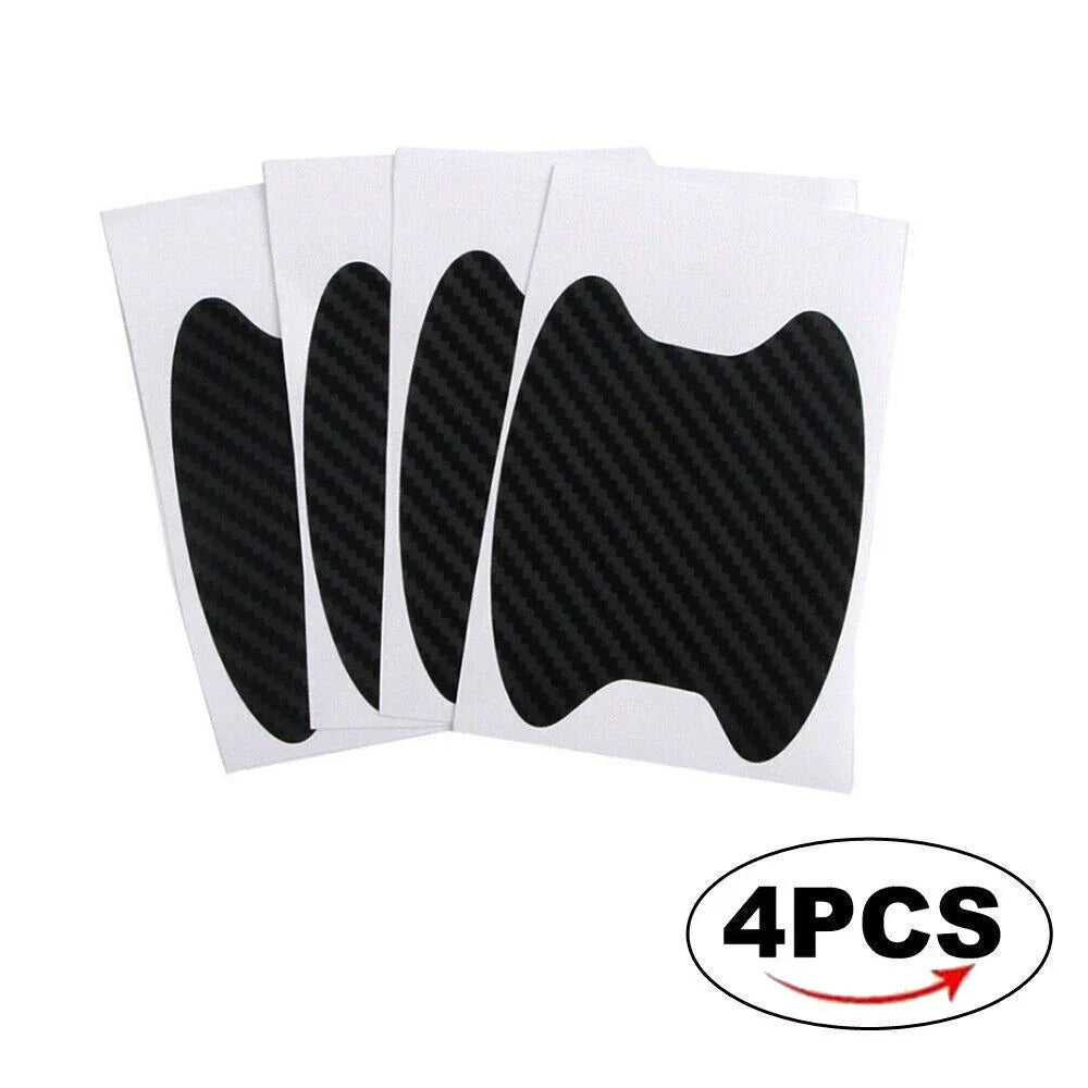 4 x Car Carbon Fiber Door Handle Protector Film Anti-Scratch Sticker Accessories