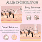 2 in 1 Dual Head Electric Lady Waterproof Shaver Razor For Women Private Area