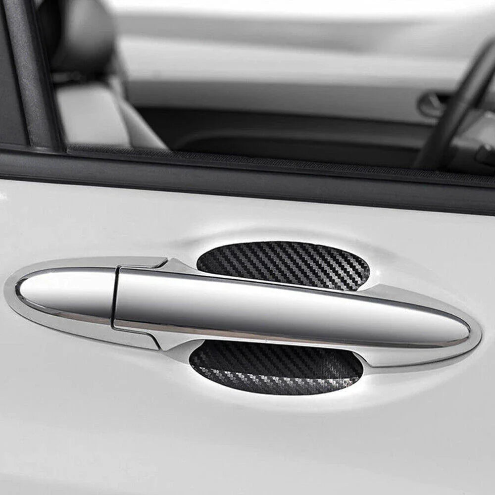 4 x Car Carbon Fiber Door Handle Protector Film Anti-Scratch Sticker Accessories