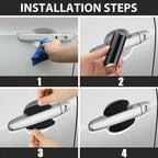 4 x Car Carbon Fiber Door Handle Protector Film Anti-Scratch Sticker Accessories