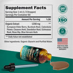 USDA Organic Lymphatic Drainage Supplement - Echinacea | Elderberry | Dandelion