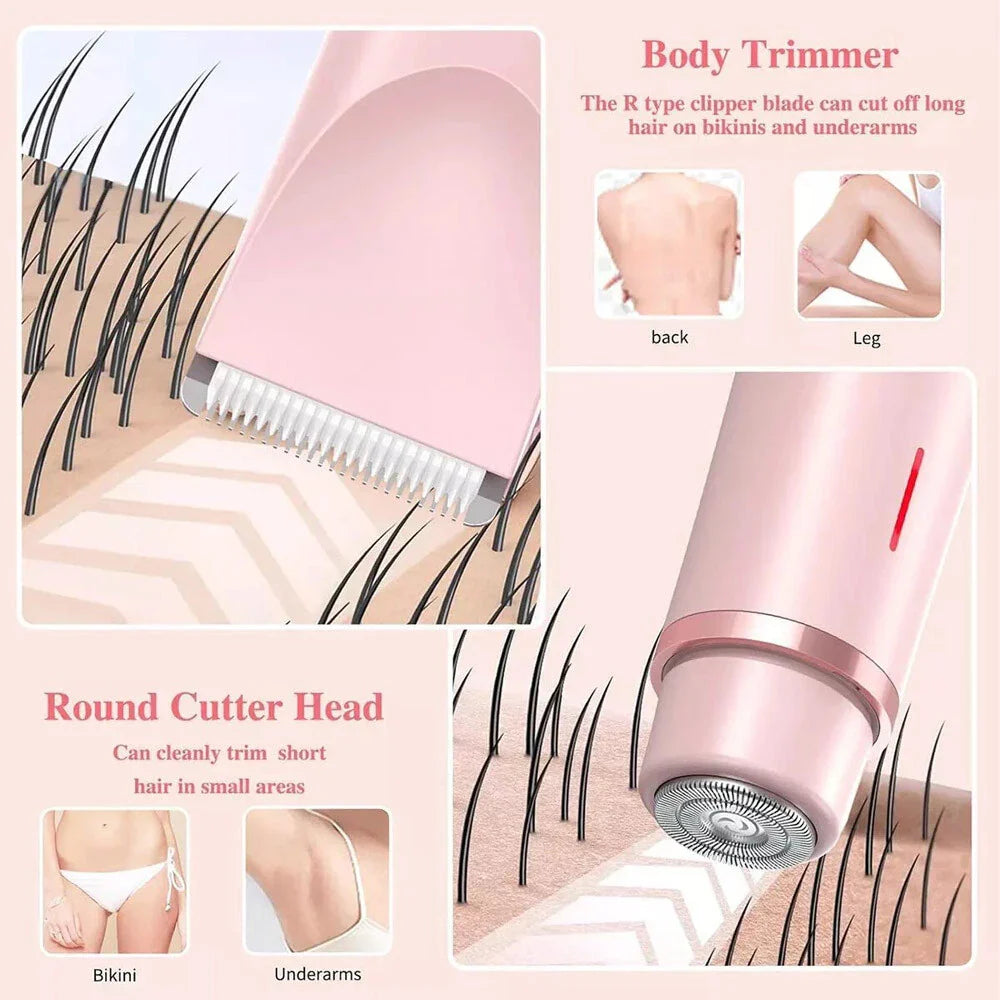 2 in 1 Dual Head Electric Lady Waterproof Shaver Razor For Women Private Area