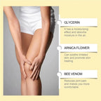 Serenzza bee venom joint pain relief cream tube, showing the cream's packaging and applicator for joint and bone treatment.