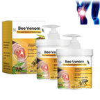 Serenzza bee venom joint pain relief cream for men and women, showing the cream tube with label and herbal ingredients on a white background.