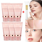 Serenza collagen overnight peel-off facial mask with skin renewal and deep hydration, shown on a person's face with a smooth, glowing complexion.
