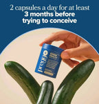 Serenza Preggo Sperm Health Capsules for Men, 60 vegan capsules, showing the bottle and capsule close-up for sperm count and motility.