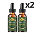 Serenzza Mullein Drops for lung health and immune support, featuring a small brown bottle with a dropper cap.