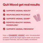 Serenzza Quitmood Queen's female-focused daily probiotic supplement for women, supporting pH balance, odor control, and healthy yeast flora