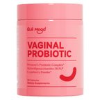 Serenza Quitmood Queen's female-focused probiotic supplement bottle with tablets for pH balance and odor control for women.