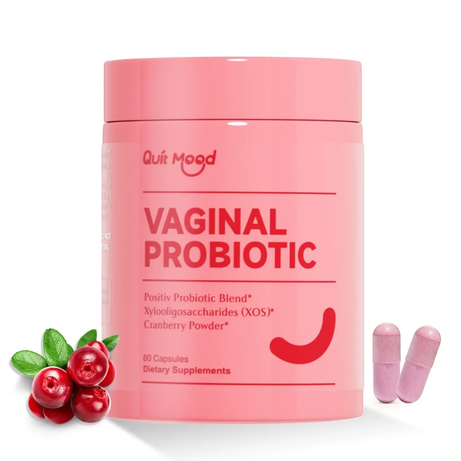 Serenzza Quitmood Queen's female-focused daily probiotics supplement for women, featuring pH balance, odor control, and yeast support.