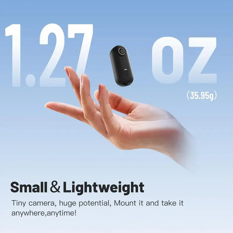 Serenzza Mini Body Camera mounted on helmet, showing full HD action footage, compact design, and WiFi connectivity for motorcycle sports.