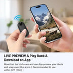 Serenzza Mini Body Camera helmet handlebar mount, full HD action cam with WiFi for motorcycle and sports recording.