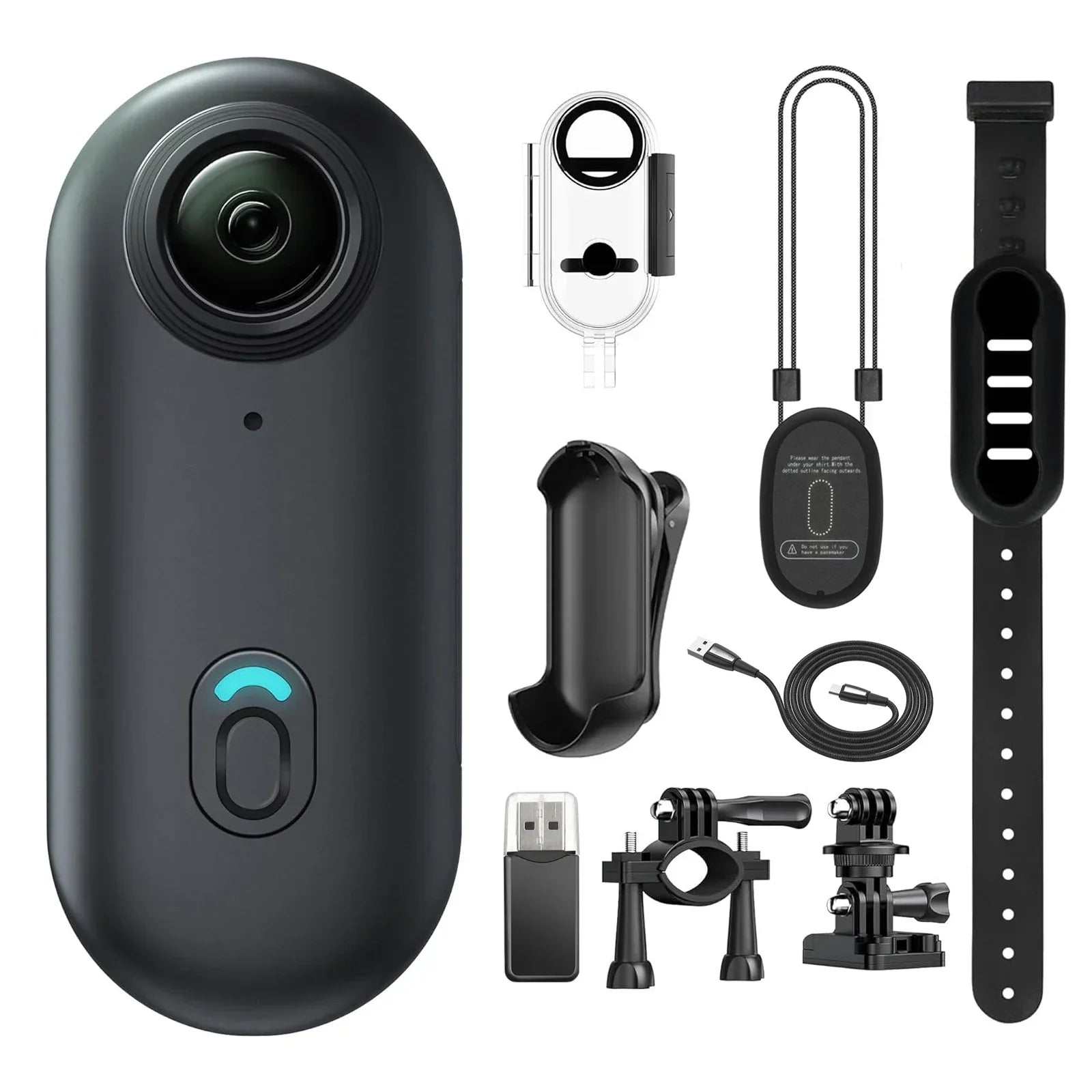 Serenza Mini Body Camera helmet handlebar mount for motorcycle, full HD action sports camera with Wi-Fi and battery, model H88.