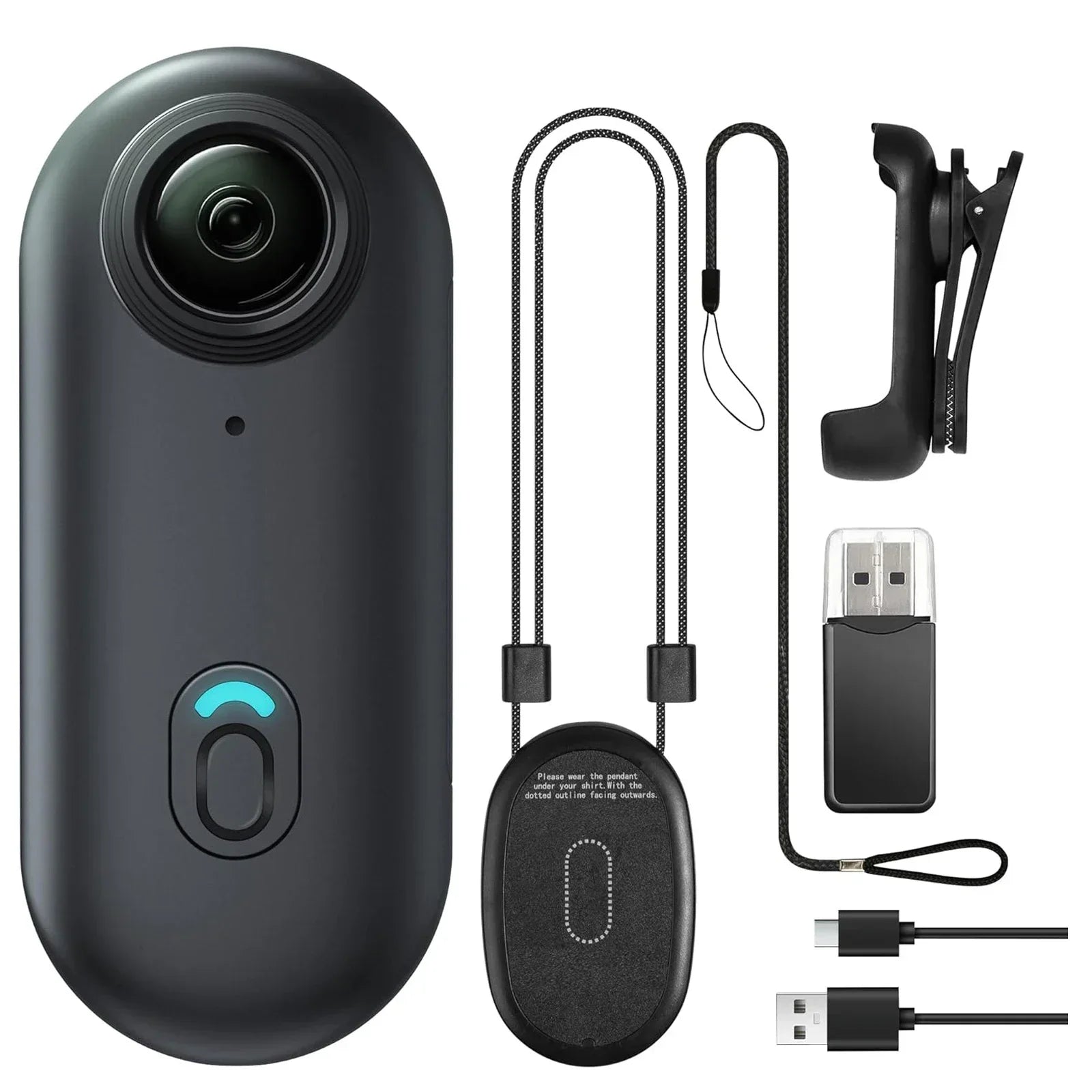 Serenzza Mini Body Camera Helmet Handlebar mount, full HD sports action camera with WiFi, suitable for motorcycles and outdoor activities.