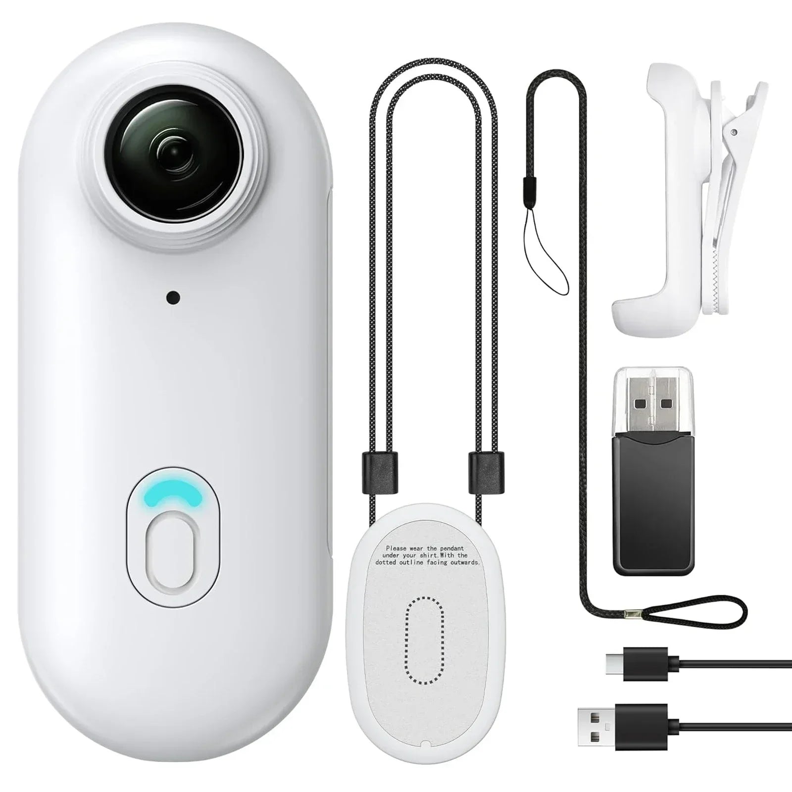 Serenzza Mini Body Camera helmet handlebar mount, full HD sports action camera, WiFi, compact design for motorcycle riding.