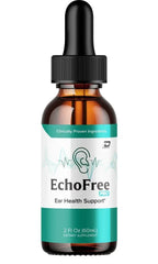 Serenzza Echo Free Pro Healthy Ear Support liquid drops bottle, natural ear care product for ear health and comfort