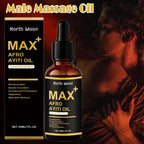 Serenzza African Ayi Oil Max+ herbal men's massage oil in 30ml bottle, natural herbal essence for male body massage.