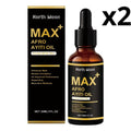Three 30ml bottles of Serenzza African Ayi Oil MAX+ herbal men's massage oil with natural herbal ingredients and African-inspired packaging.