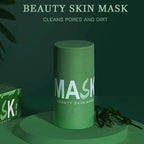 Serenzza green clay face mask stick for deep cleansing and blackhead purifying, with a natural clay texture for facial skincare.
