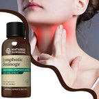 Serenzza lymphatic drainage drops supplement bottle with dropper, designed to relieve bloating and boost immunity.