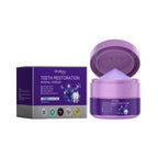 Serenzza teeth whitening purple powder for oral cleaning, fresh breath, gum strengthening, and anti-tooth decay.